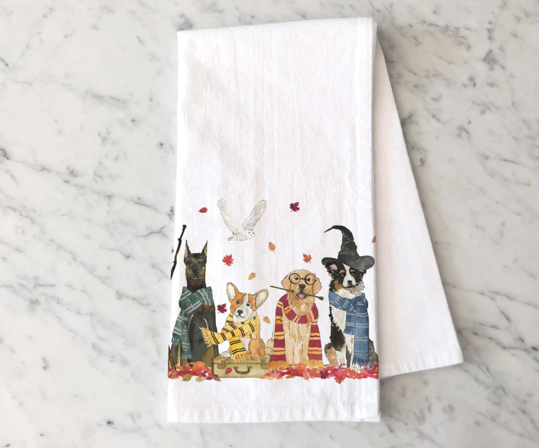 Wizaed Dogs Tea Towel