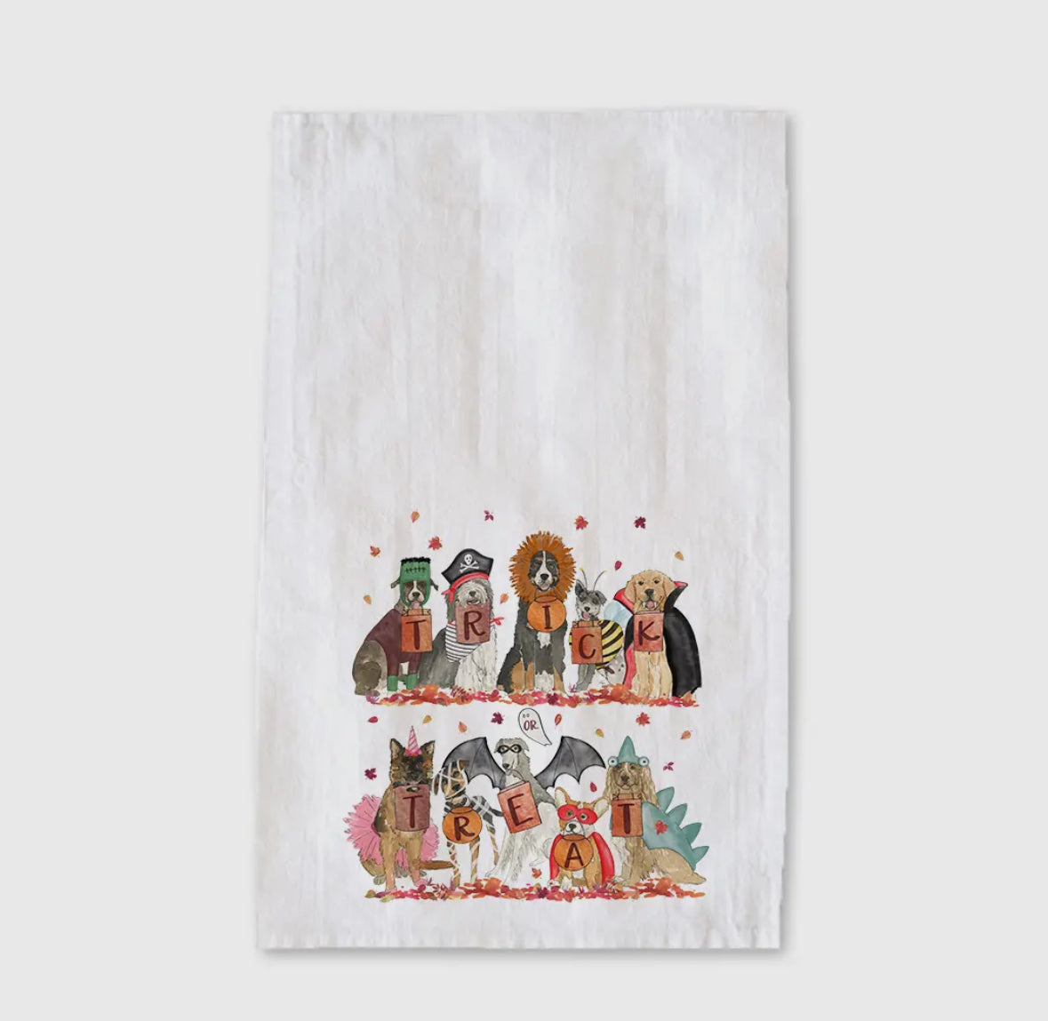 Trick or Treat Halloween Dogs Tea Towels