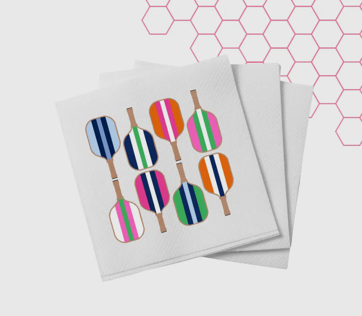 Pickleball Paddle Cocktail Napkins- set of 20
