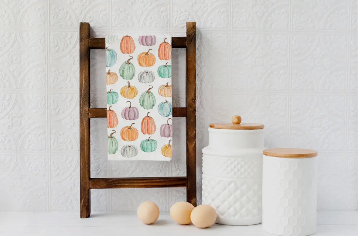 Colorful Pumpkins Tea Towel