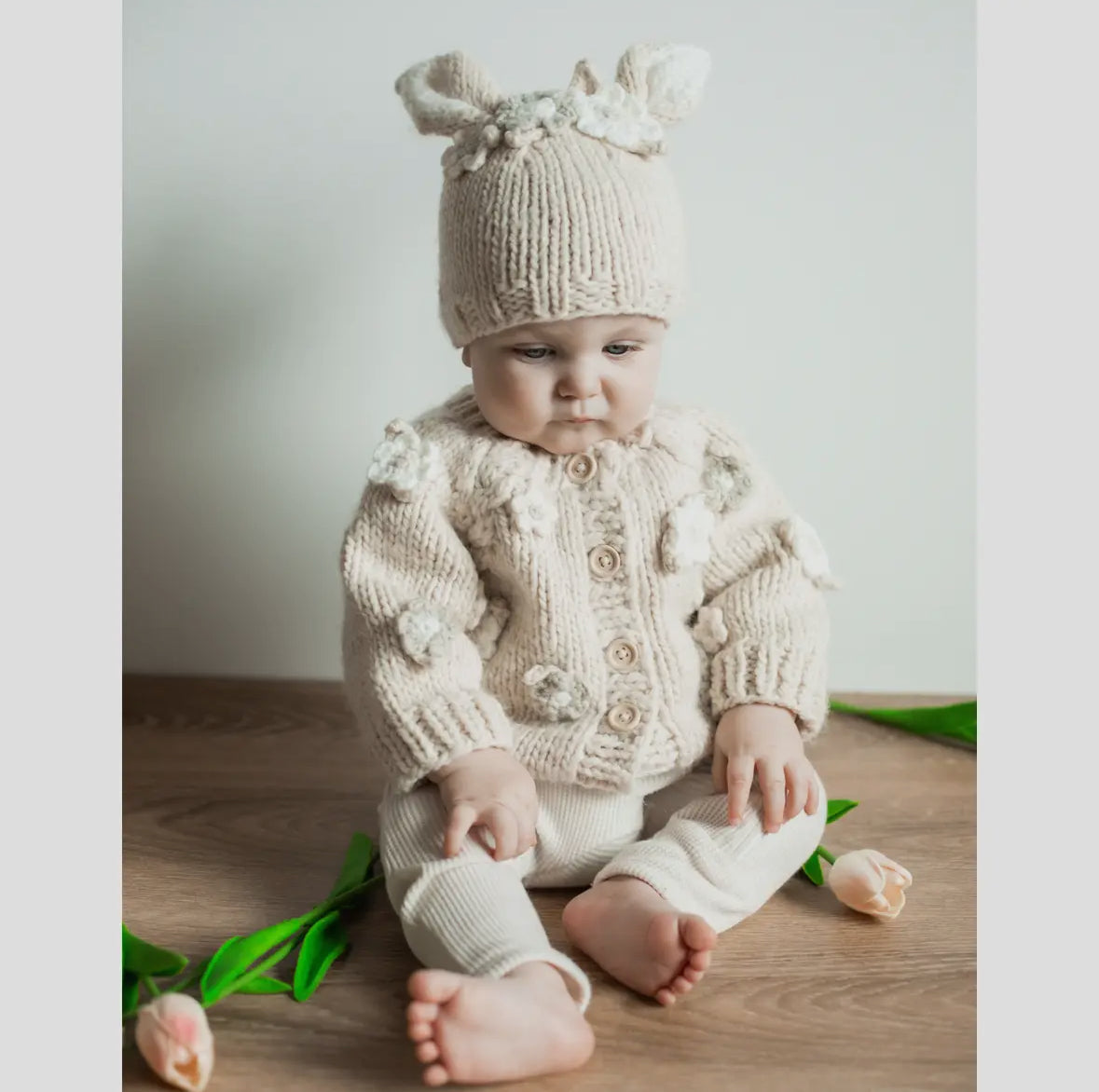 Flower Cardigan in Natural