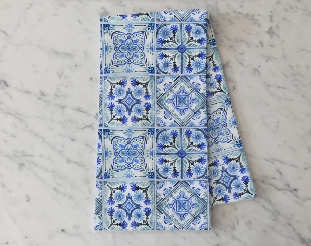 Blue Mediterranean Tea Towel