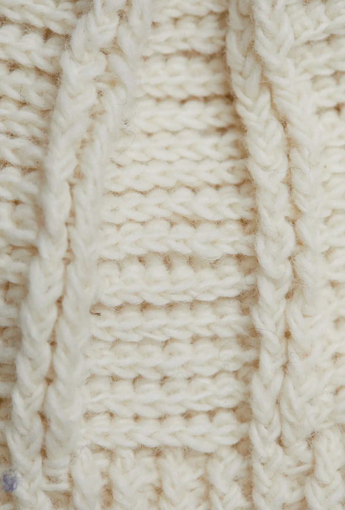Brecken Ecru Crochet Pom Beanie