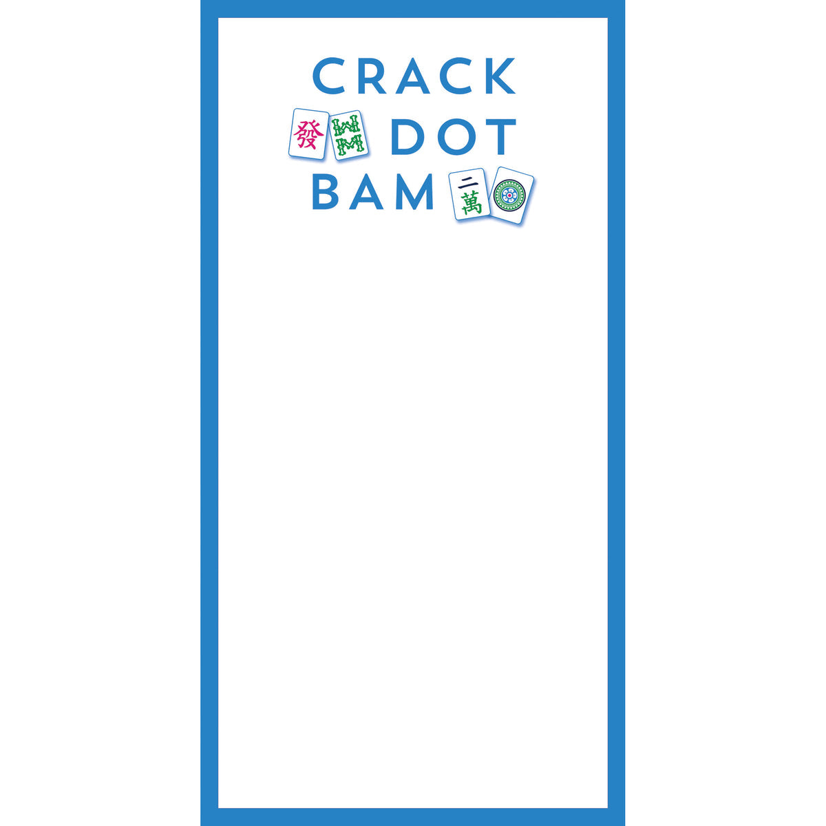 4.25X8.5 MAHJONG CRACK DOT BAM NOTEPAD
