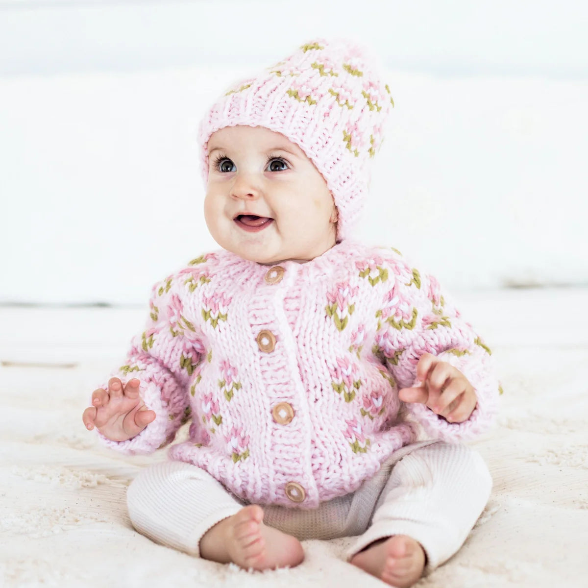 Bitty Blooms Blush Cardigan Sweater for Baby & Toddler