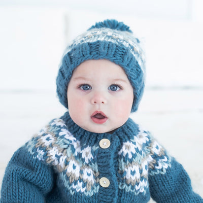 Fairisle Slate Cardigan Sweater for Baby & Toddler