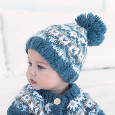 Fairisle Slate Cardigan Sweater for Baby & Toddler