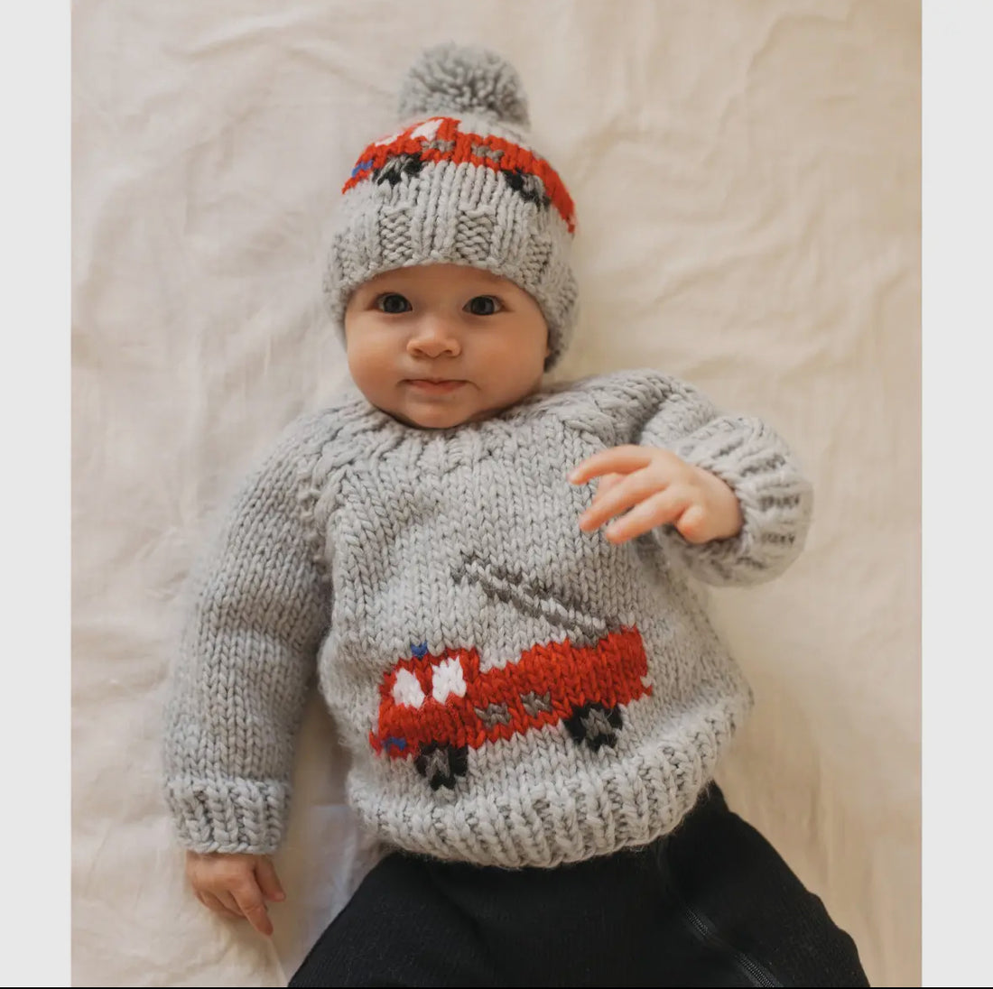 Fire Engine Crew Neck Sweater for Baby &amp; Toddler