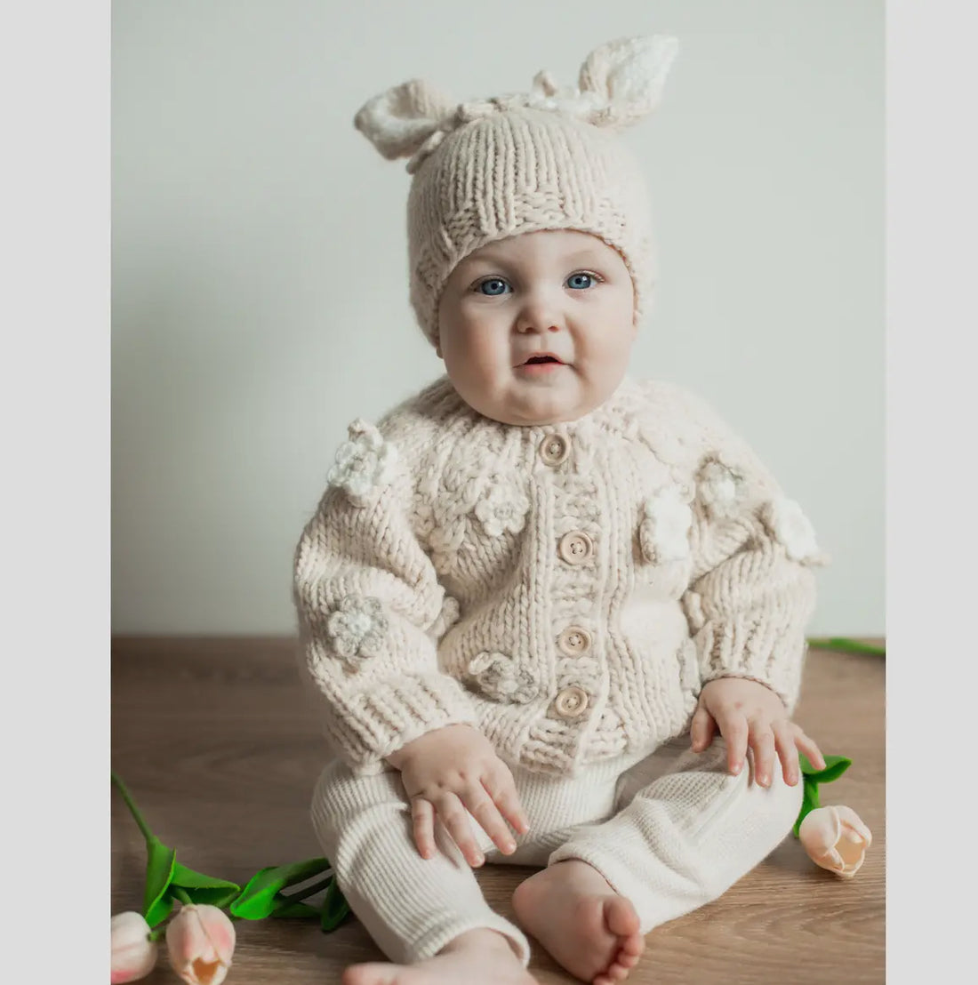 Flower Cardigan in Natural