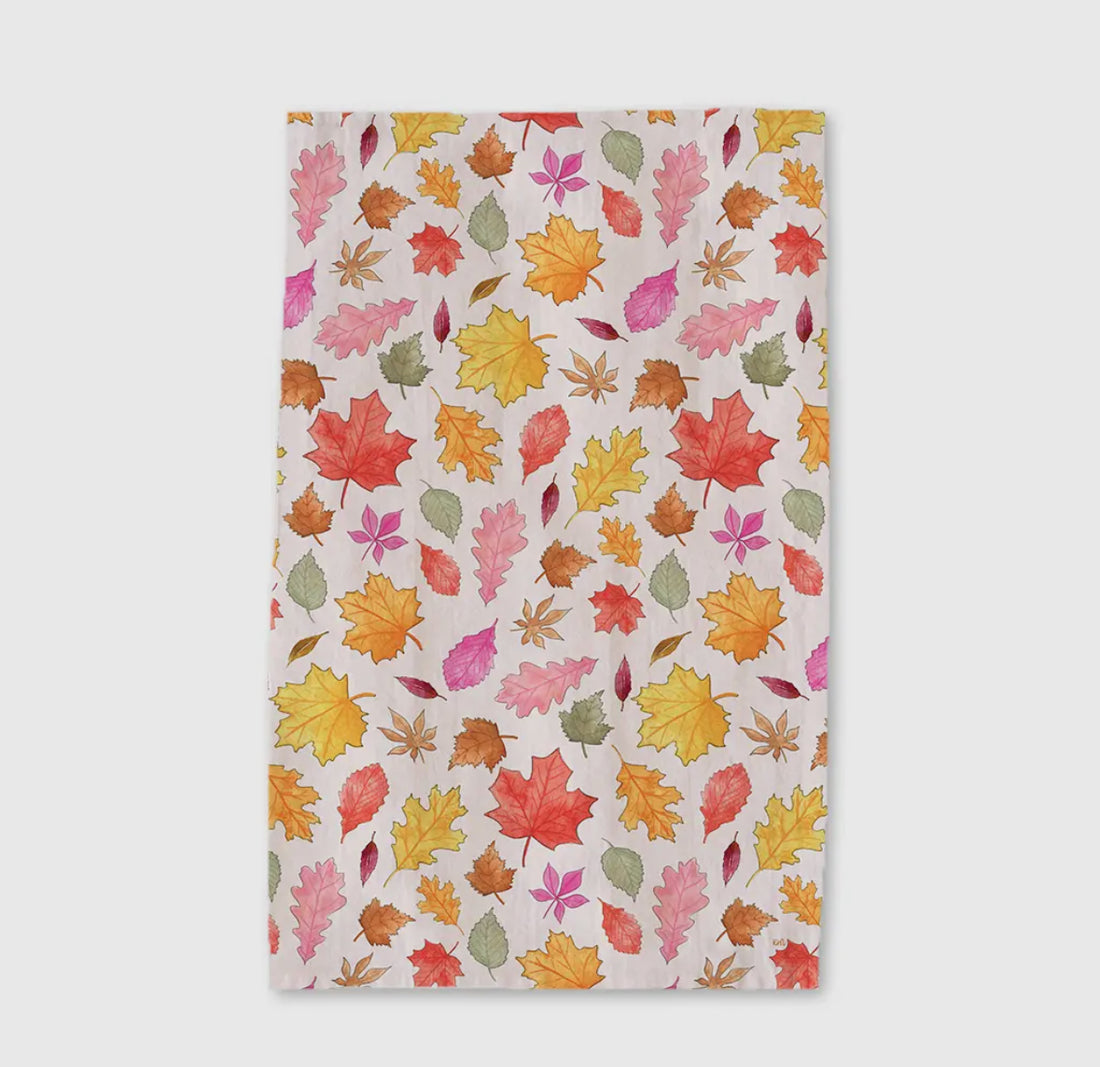 Colorful Fall Leaves Tea Towel
