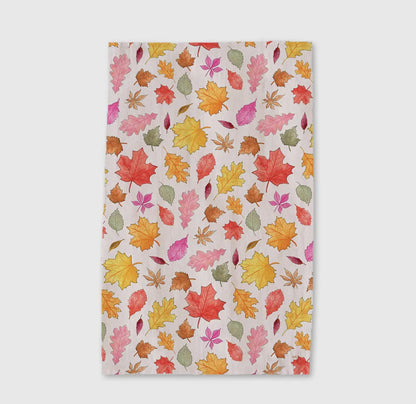 Colorful Fall Leaves Tea Towel