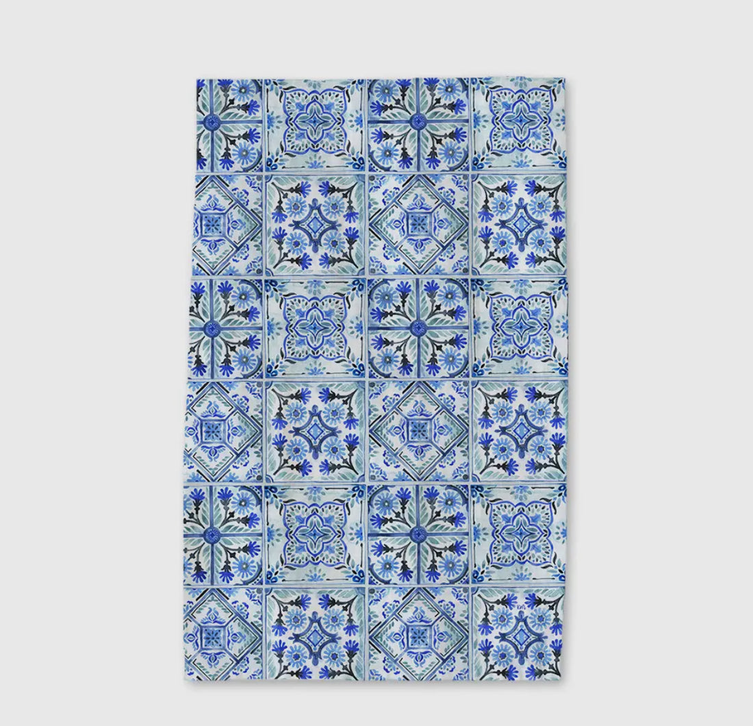Blue Mediterranean Tea Towel