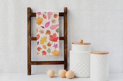 Colorful Fall Leaves Tea Towel