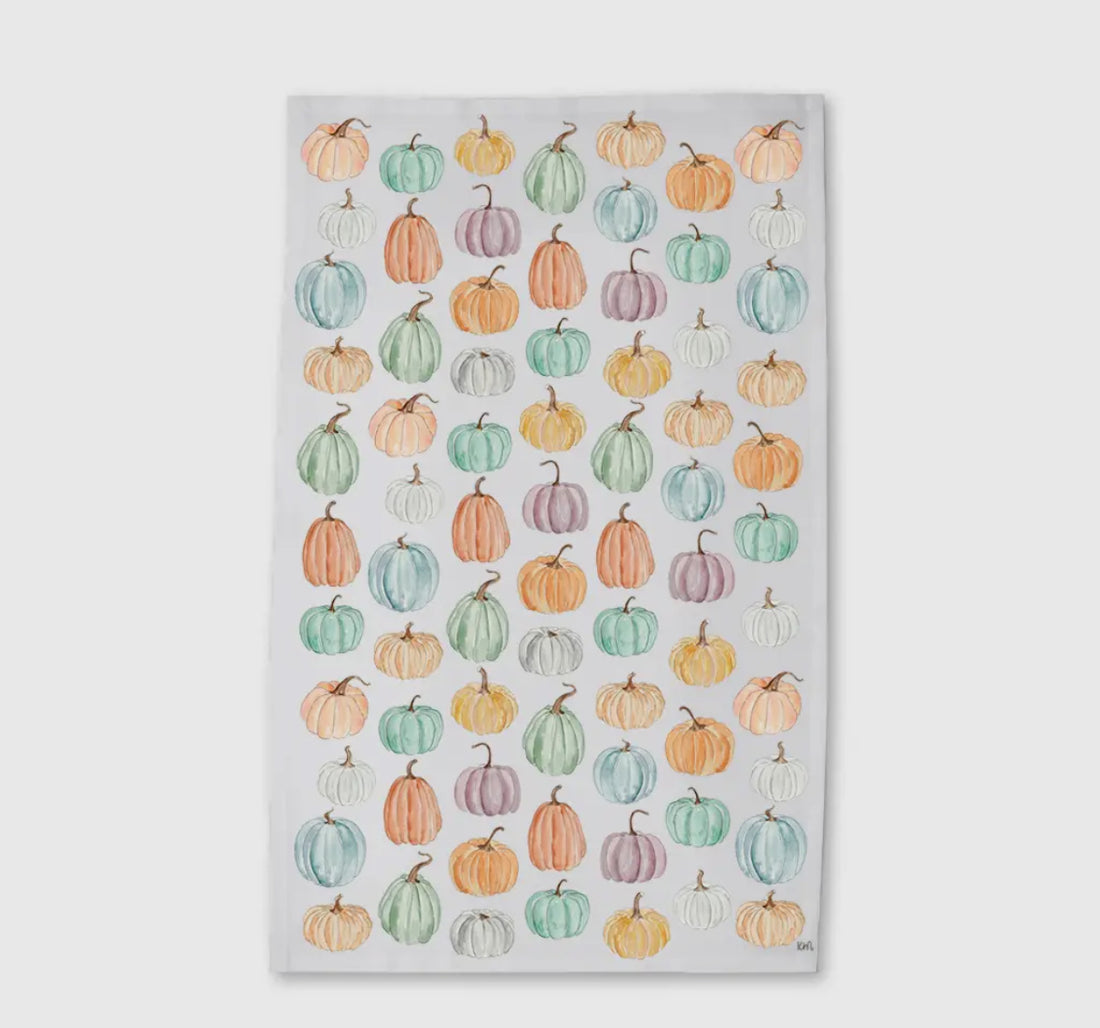 Colorful Pumpkins Tea Towel