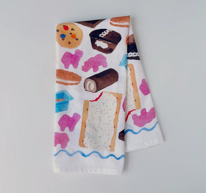 Nostalgic Junk Food Tea Towel