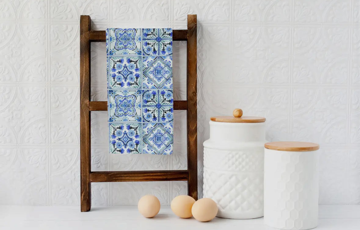 Blue Mediterranean Tea Towel