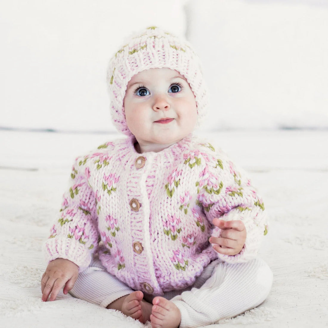 Bitty Blooms Blush Cardigan Sweater for Baby &amp; Toddler