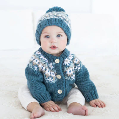 Fairisle Slate Cardigan Sweater for Baby &amp; Toddler